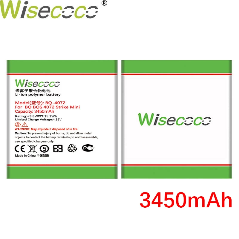 

Wisecoco 450mAh Battery For BQ BQ-4072 BQs-4072 Strike mini Phone Battery Replacement+Tracking Number