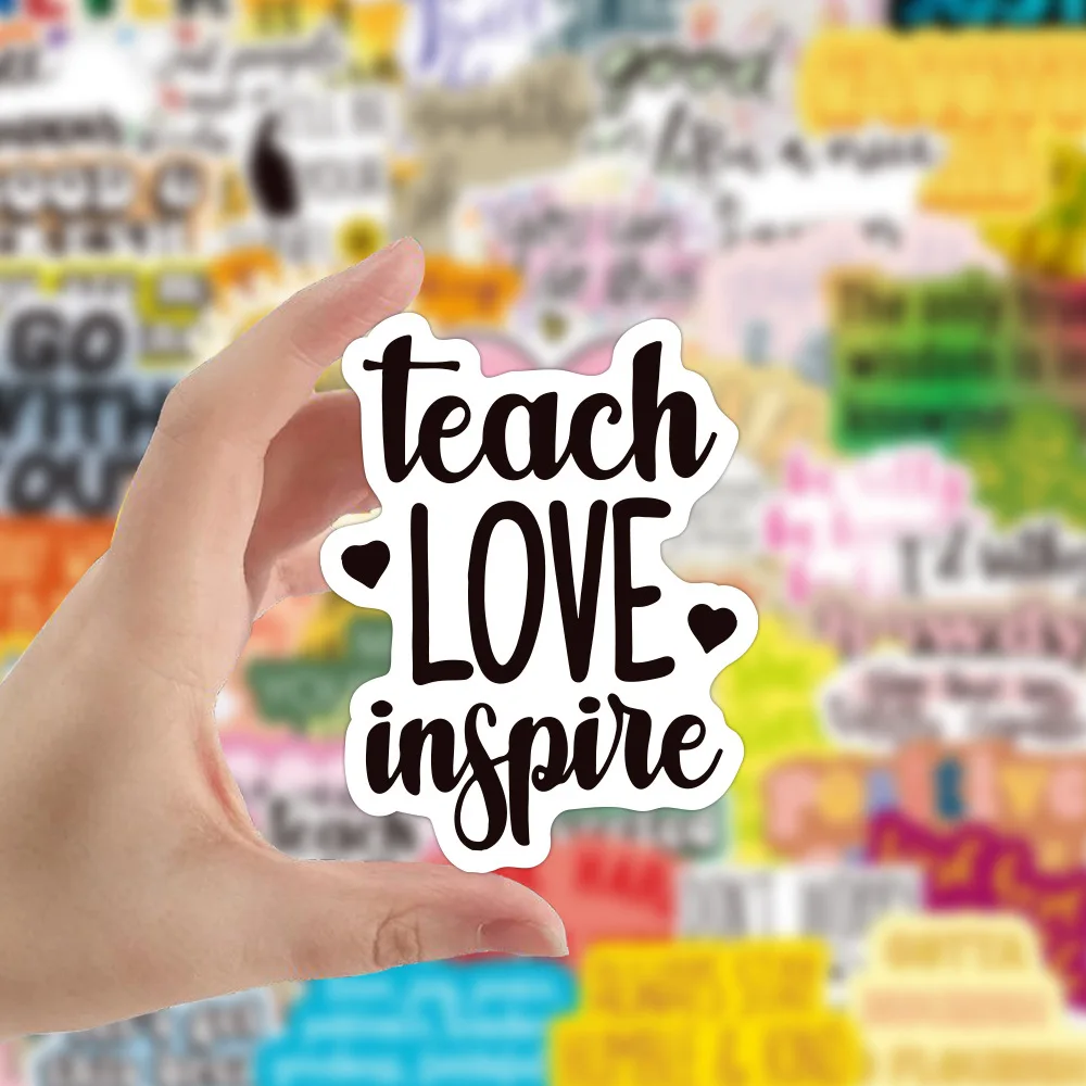 103050100pcs motivational phrases stickers quotes sentences cartoon decal laptop phone office study room graffiti sticker toy free global shipping