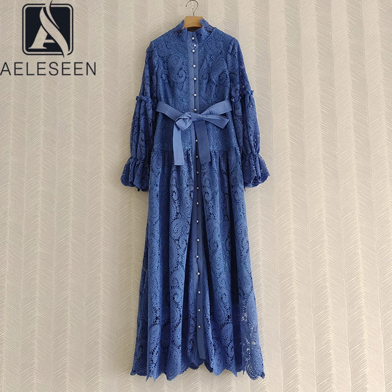 AELESEEN/Вечерние платья макси с кружевным подолом модное платье расклешенными