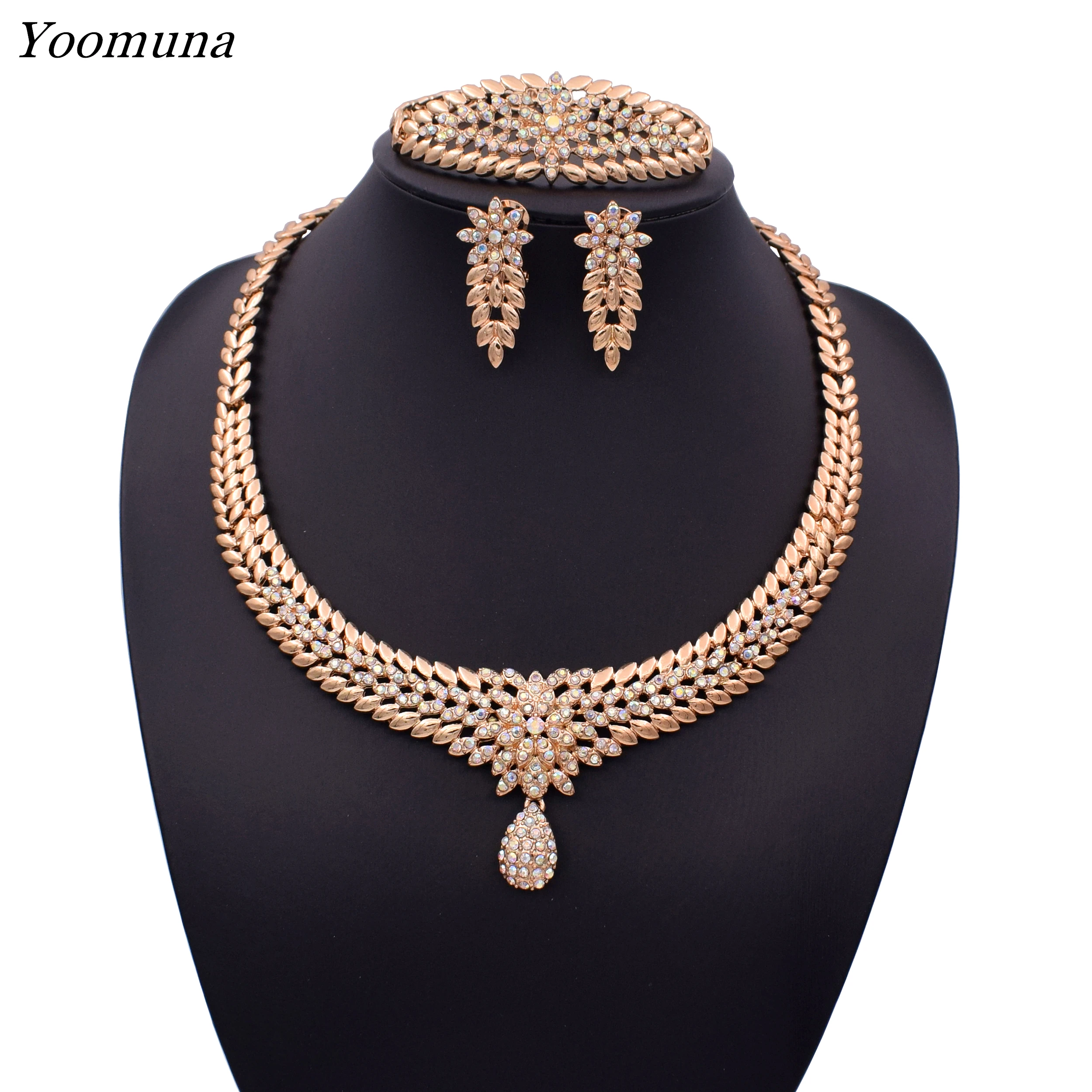 Модный Дубай Золотой/Серебряный лист ювелирный набор африканские Свадебные