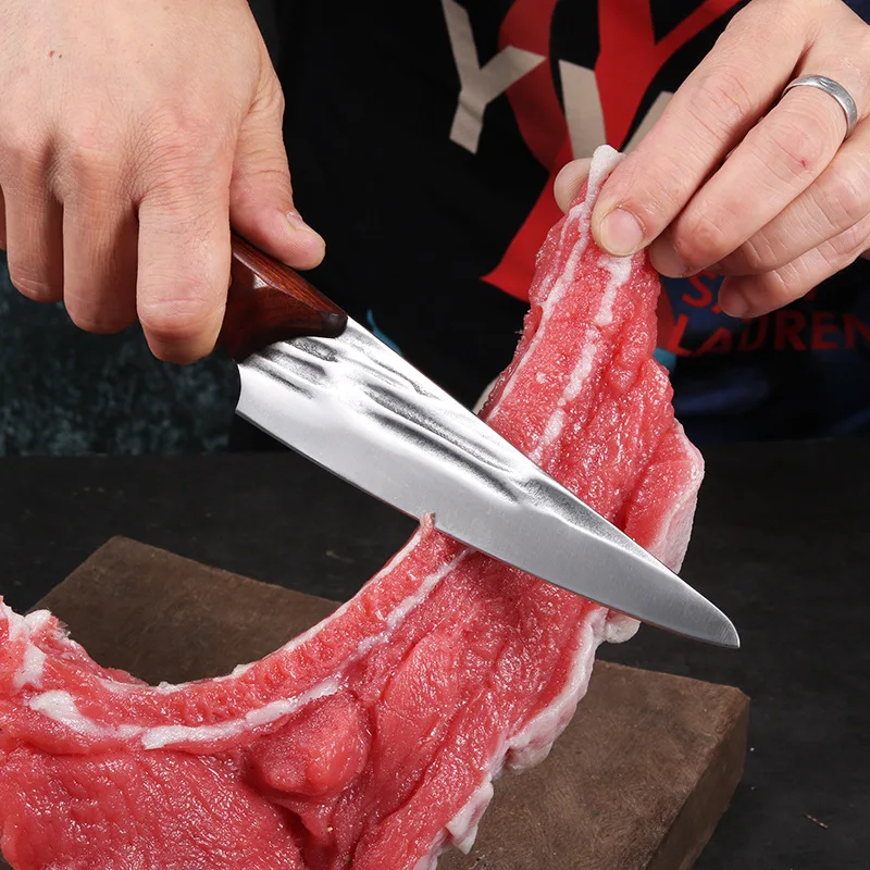 Кованый нож для убоя кухонный острый пилинга поварской нож|Кухонные ножи| |