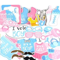 the latest gender reveals party items baby party decorations boy or girl pull flag confetti balloon photo props
