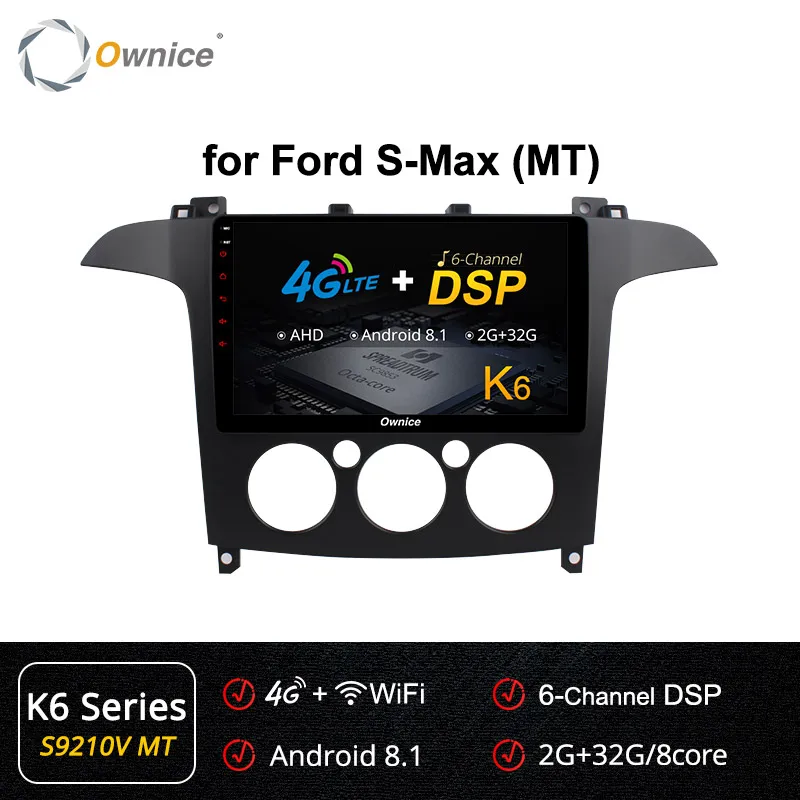 S9210-1 K6 Ownice k3 k5 k6 4G LTE DSP Android 9,0 8 ядерный Радио стерео для Ford S-Max 2007 2008 автомобильный DVD gps Navi плеер 360 панорама оптический - Цвет: S9210-1 K6