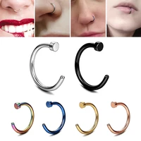 1 6pcs clip on nose ring fake nose septum non piercing stainless steel faux lip rings hoop earrings tragus stud body jewelry