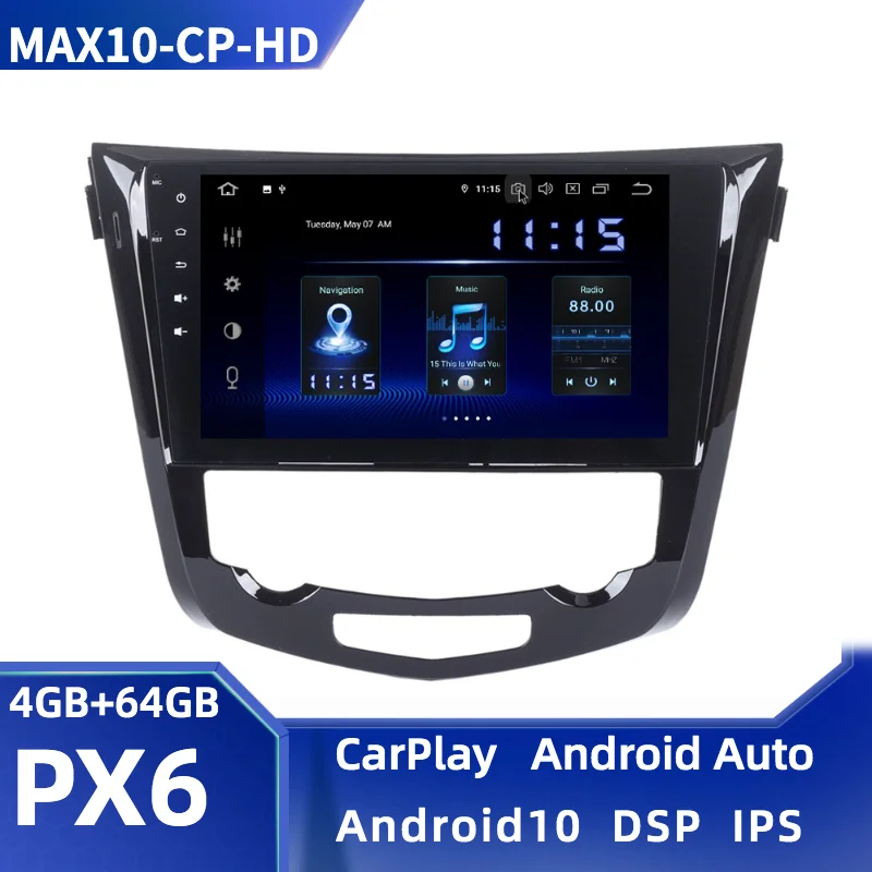 

Dasaita Android 10.0 Car Radio for Nissan X-Trail Qashqai j10 j11 2014 2015 2016 2017 2018 2019 DSP CarPlay 10.2" GPS Head Unit