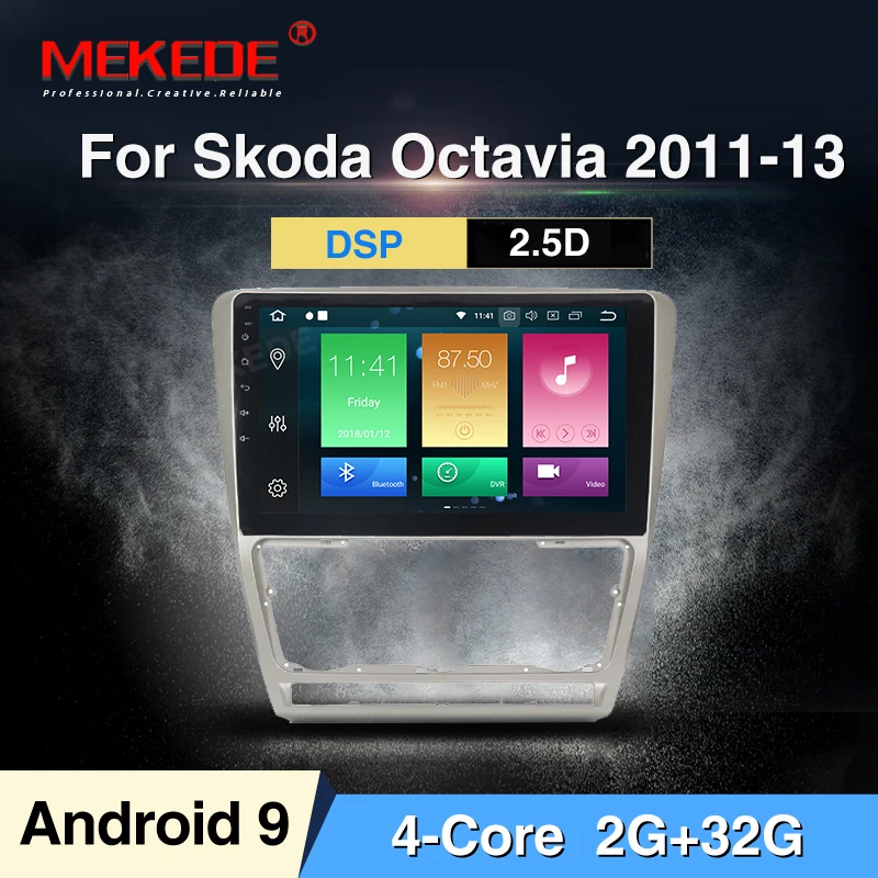 MEKEDE 4G LTE 9853 Android 9,0 автомобильный dvd мультимедийный плеер gps для Skoda Octavia 2008-2013 A 5 A5 Yeti Fabia аудио BT wifi - Цвет: 32G