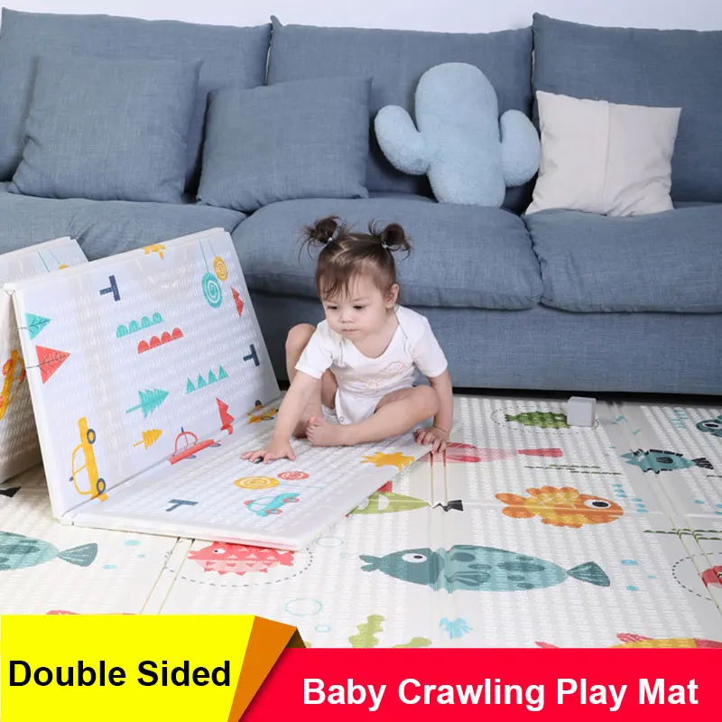 

Двухсторонний детский игровой коврик, очень большой пенный коврик для ползания, водонепроницаемый ковер для детской комнаты, развивающий к...