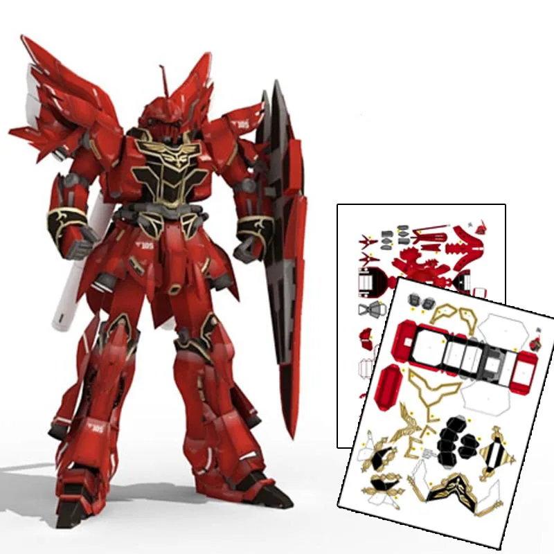 Gundam MSN 06S 38 см высокий 3D бумажный робот DIY Пазлы бумажная игрушка|gundam model|paper modelpaper
