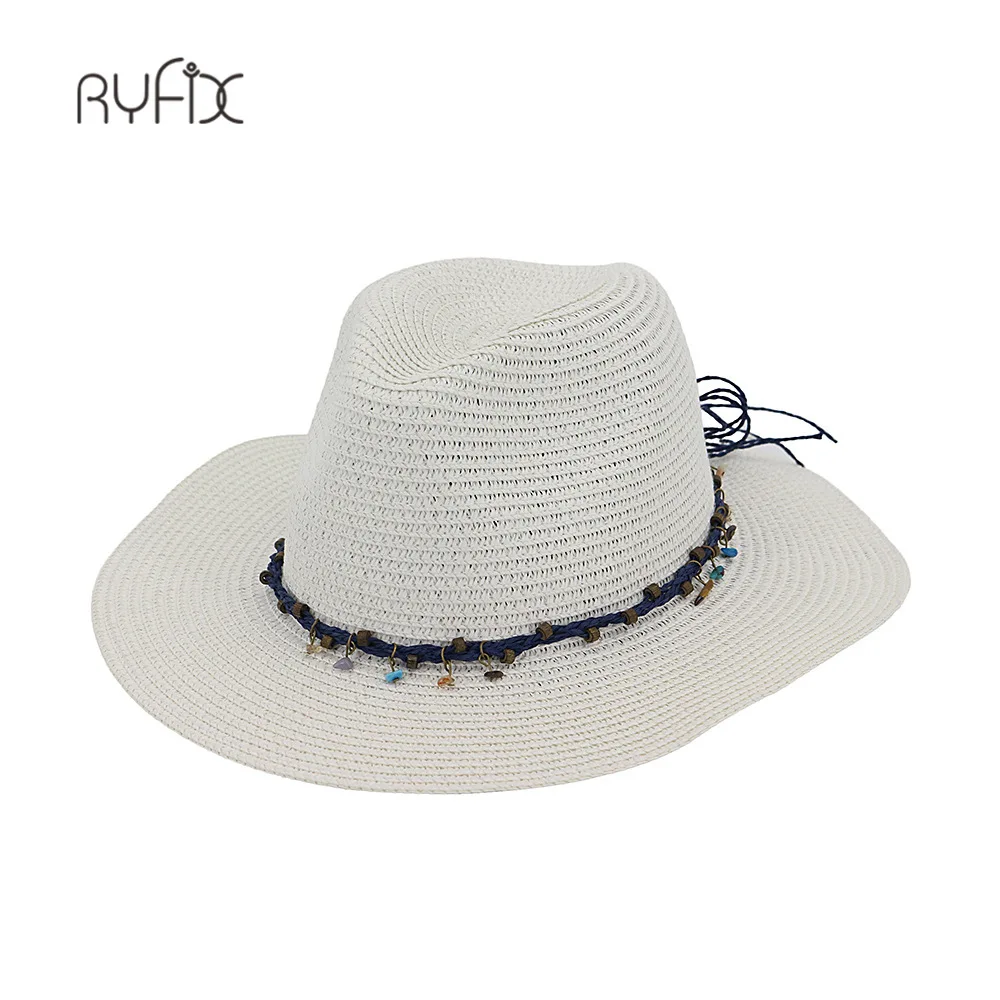 Шляпа мужская соломенная с камнями Панама от солнца в западном стиле для женщин и