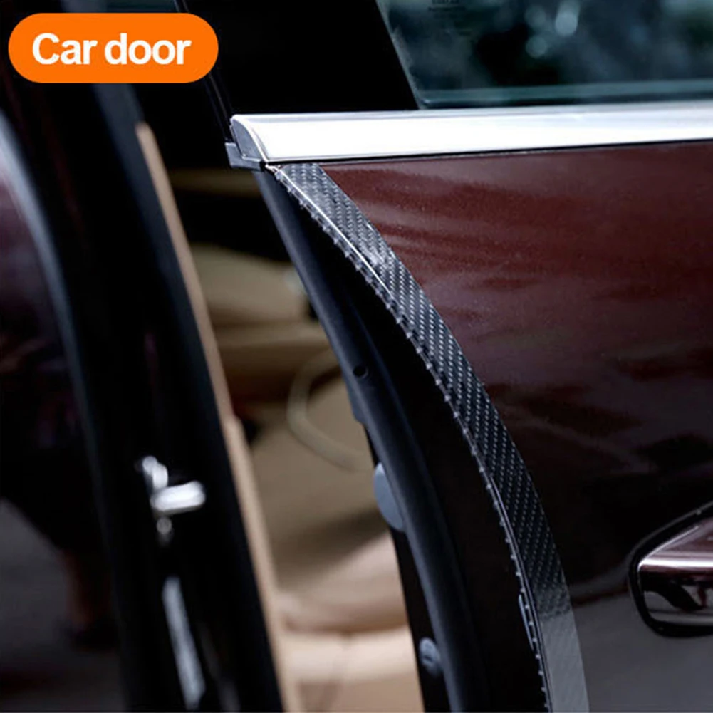 

5Mx3/5/7/10cm Carbon Fiber Car Door Sill Sticker Scratch Proof Moulding Strip Car Sticker Protector Door Edge Protective Black