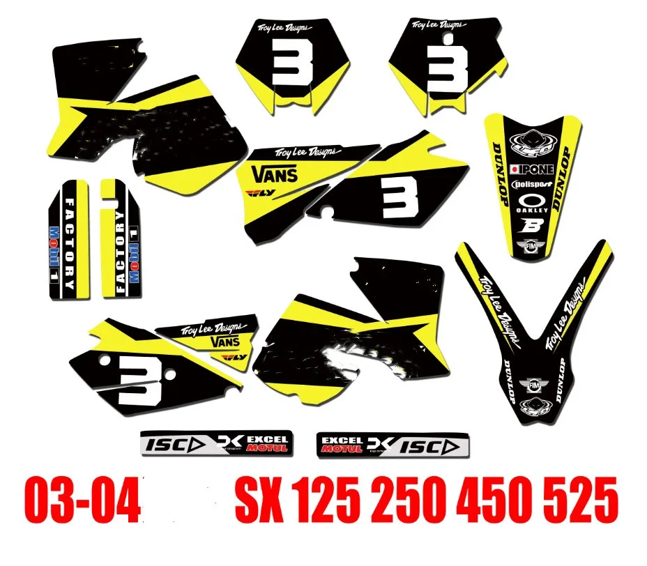Бесплатные Индивидуальные цифры имена SX 2004 2003 графические фоны для KTM 125 200 250 300 350