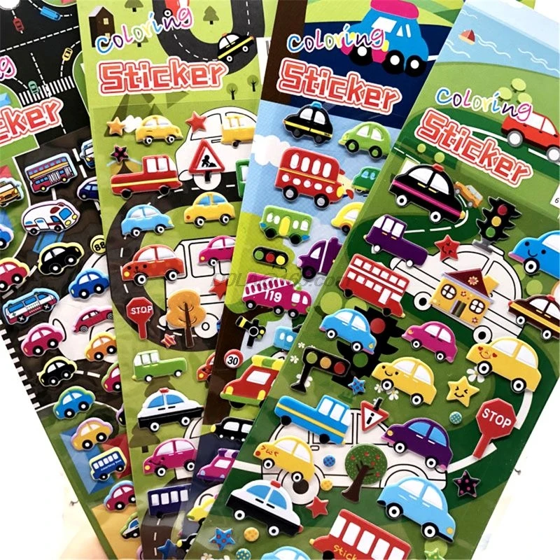 Детские наклейки 4 листа 3D пышные объемные на день рождения девочки мальчика