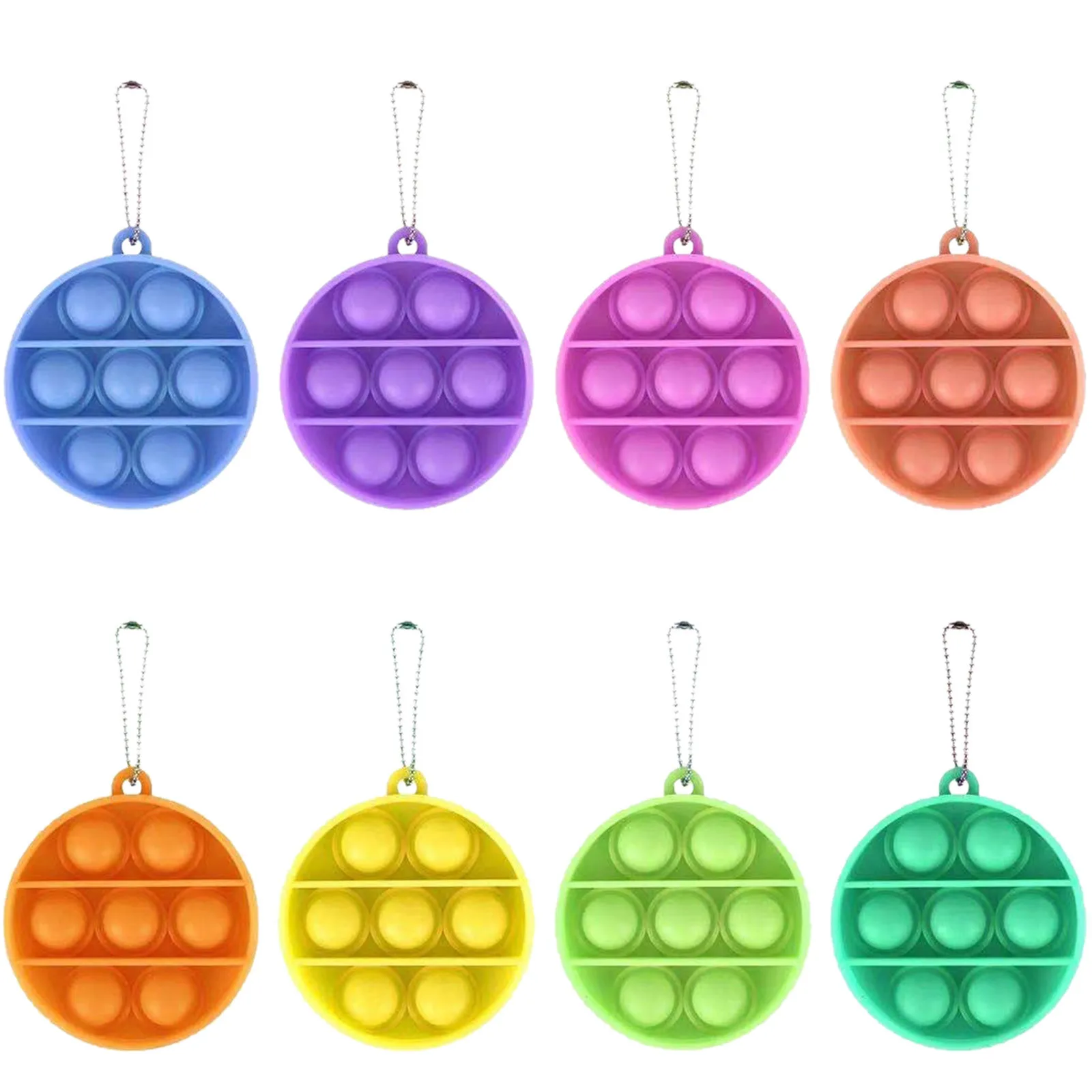 

Free Shipping Children Adult Push Bubble Fidget Sensory Toy Key Ring Educational Toy 2021 Mini Anti-stress Pop It Fidget Toys