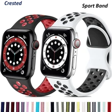 Silicone Strap For Apple Watch Band 44mm 40mm iWatch 38mm 42mm soft Breathable sports watchband Bracelet Apple watch 3 4 5 6 se