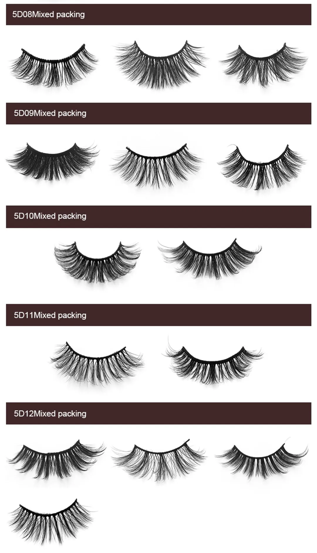 

5pairs 5D Mink Lashes Natural False Eyelashes Dramatic Volume Fake Lashes Makeup Eyelash Extension Silk Eyelashes with box