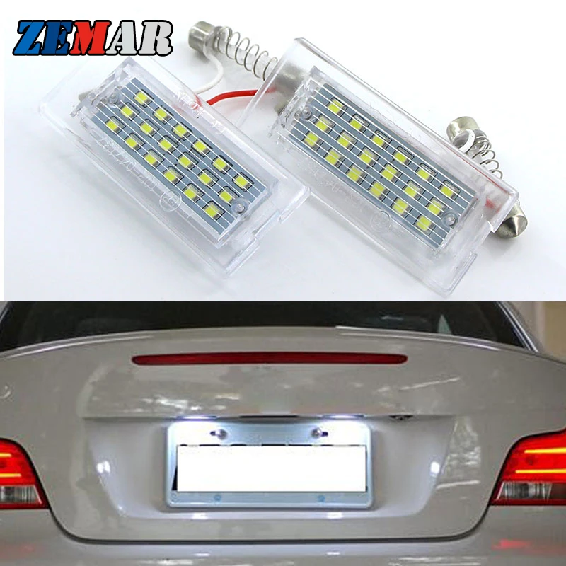

2pcs White CANbus LED Number License Plate Light Lamp 18 SMD 3528 For BMW X5 E53 1999-2003 X3 E83 2003-2010 Auto Accessories