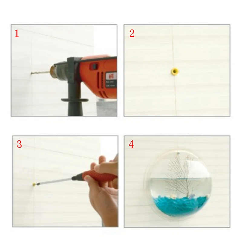 Акриловая чаша для рыб из плексигласа настенный подвесной аквариум водные