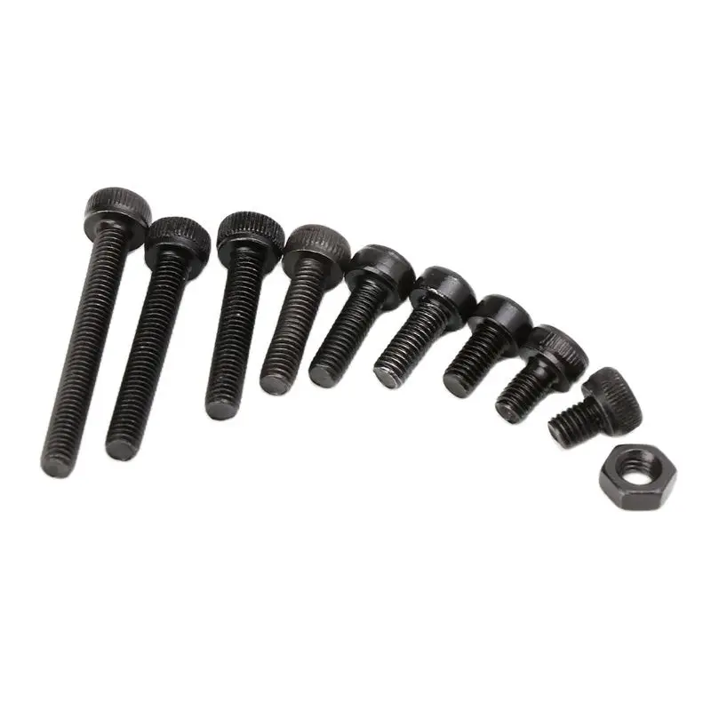 

M3x4/5/6/8/10/12/16/20/25mm Hex Socket Head Cap Black Carbon Steel Screw Kit