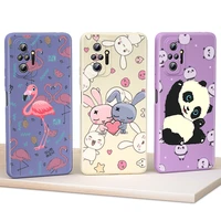 panda rabbit for xiaomi redmi note 10s 10t 10 9t 9 9s 8t 8 7 pro max 5g phone case liquid silicone soft tpu cover