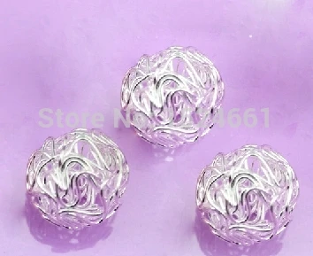 20 посеребренные полые поворотные шарики проволочные бусины 18 мм 001150 * для бусин