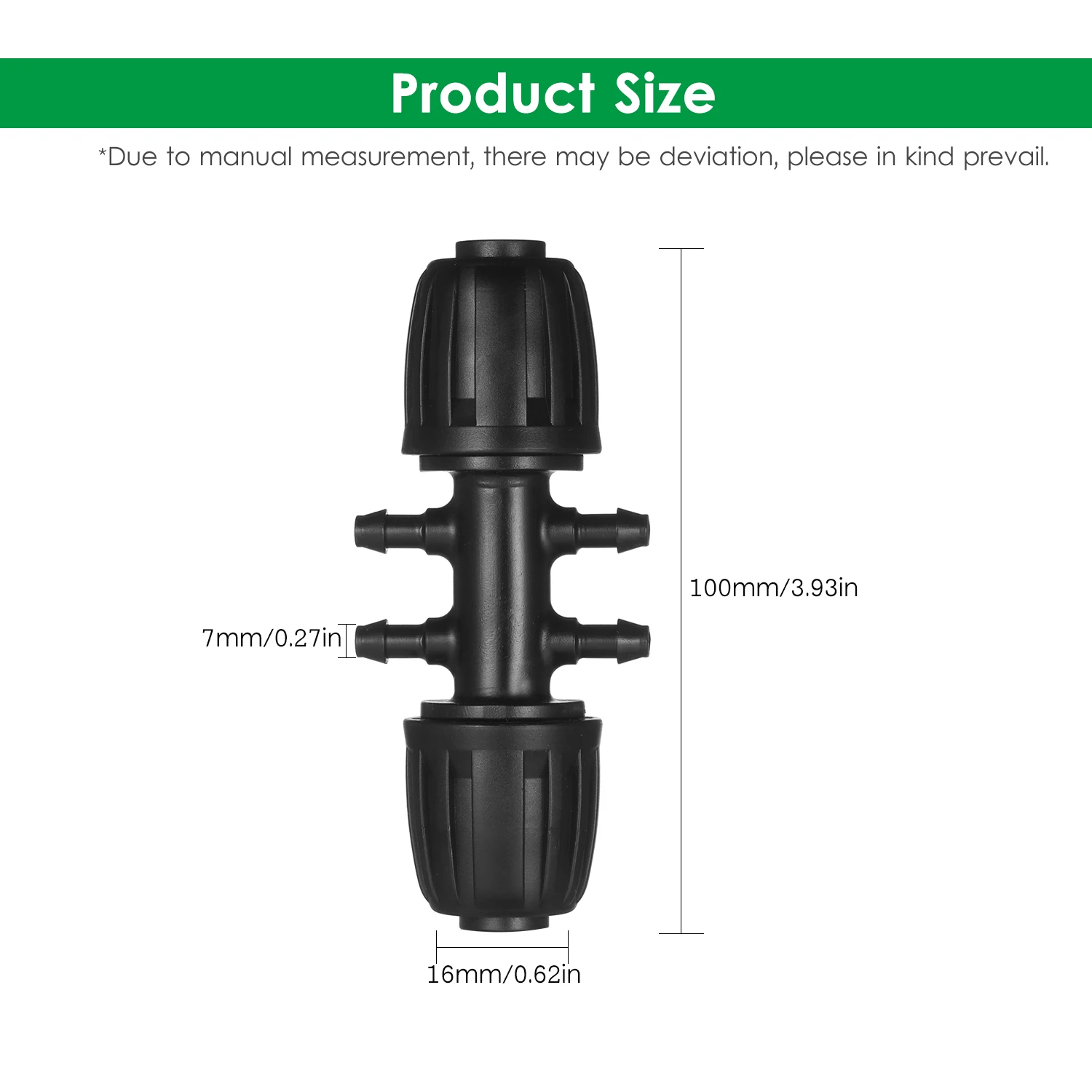 

KKmoon 20 Pieces Barbed Tee Drip Irrigation Tubing Connectors Hose Joint 5/8 Inch to 1/4 Inch 6 Way Fittings Adapter