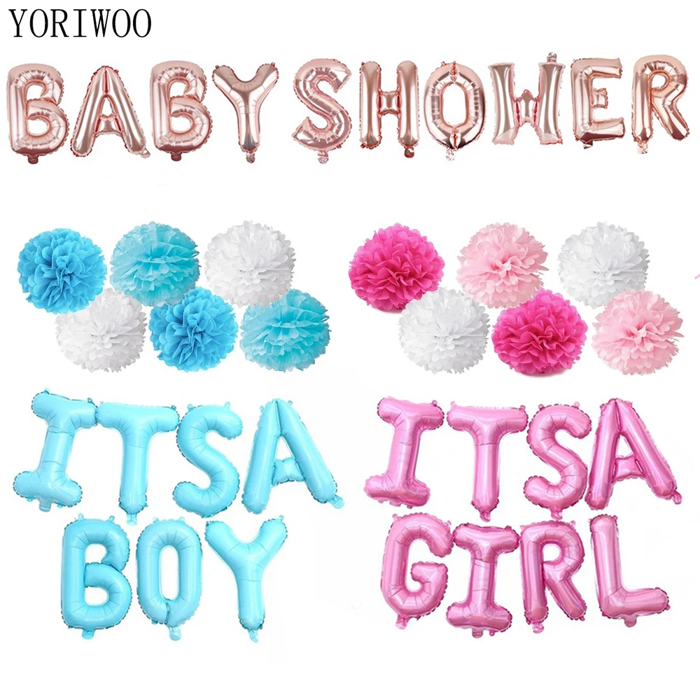 Воздушные шары YORIWOO из фольги в стиле Babyshower для мальчиков и девочек|Украшения