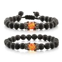 natural 8mm volcanic lava stone bracelet men women 8mm beads braided bracelets adjustable jewelry handmade charm pulseras hombre