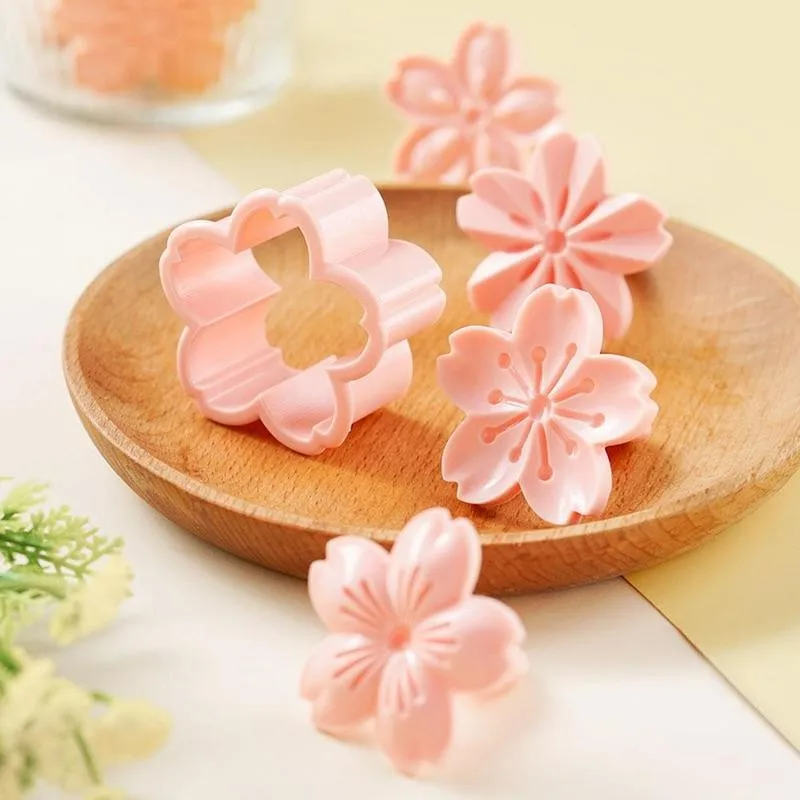 

5pcs Cookie Mold Blossom Mold Flower Charm Diy Floral Mold Fondant Baking Tool Press Embossing Baking Mold