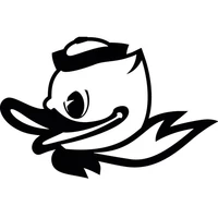 funny cute cartoon oregon duck pvc decal sticker pvc car sticker window suitable for various models blackwhite 1510cm