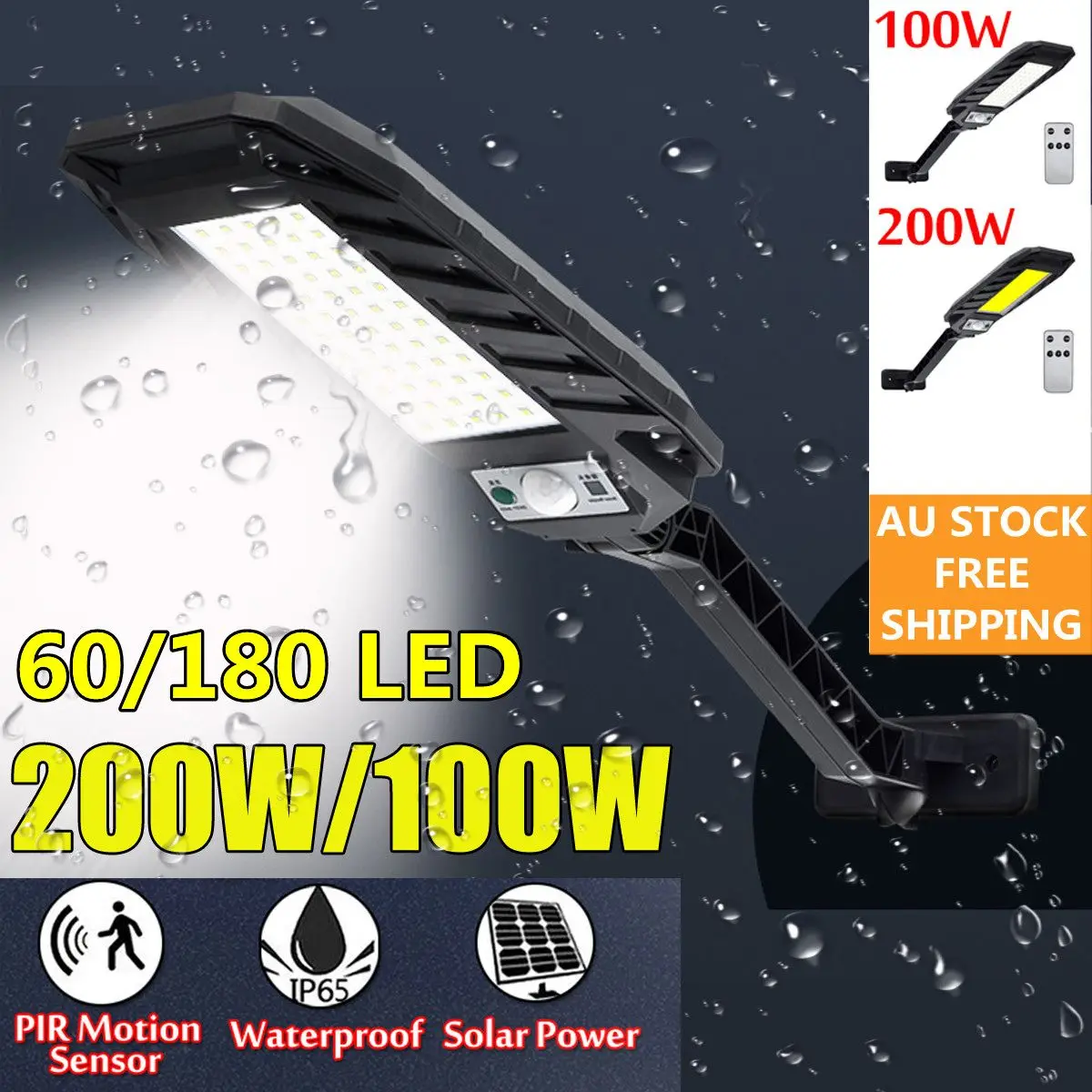 

100W/60LED 200W/180COB водонепроницаемый солнечный светильник с датчиком движения, уличный фонарь, настенные светильники, прожектор для сада