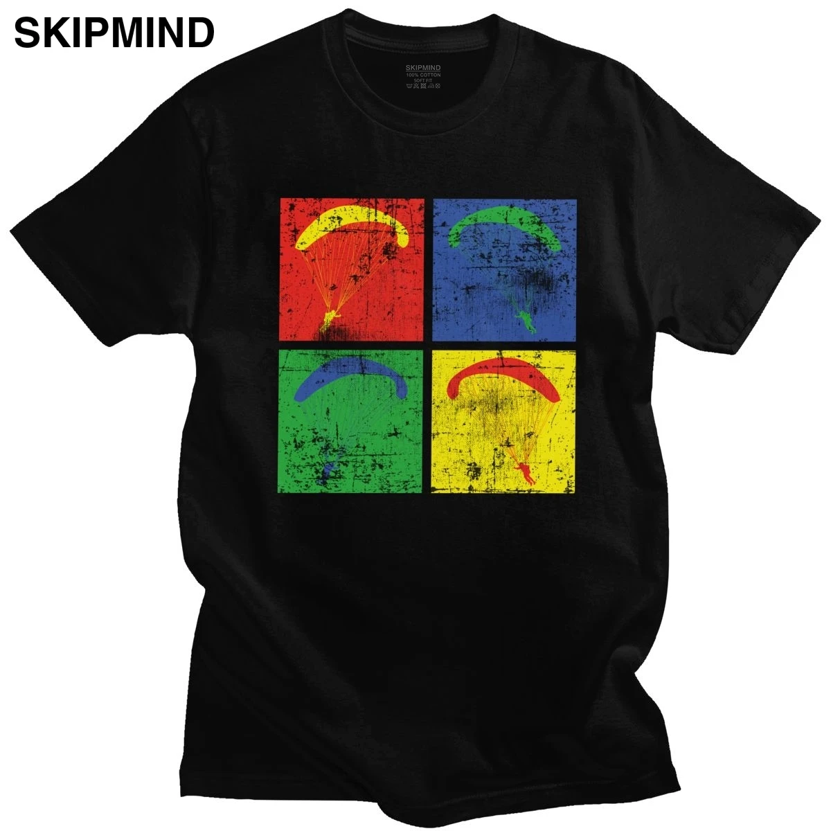 Ретро парапланерный огромный футболка для Для мужчин с короткими рукавами