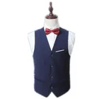 Мужской однобортный жилет, черный, синий или белый однобортный приталенный деловой жилет, красного цвета, для выпускного, свадьбы
