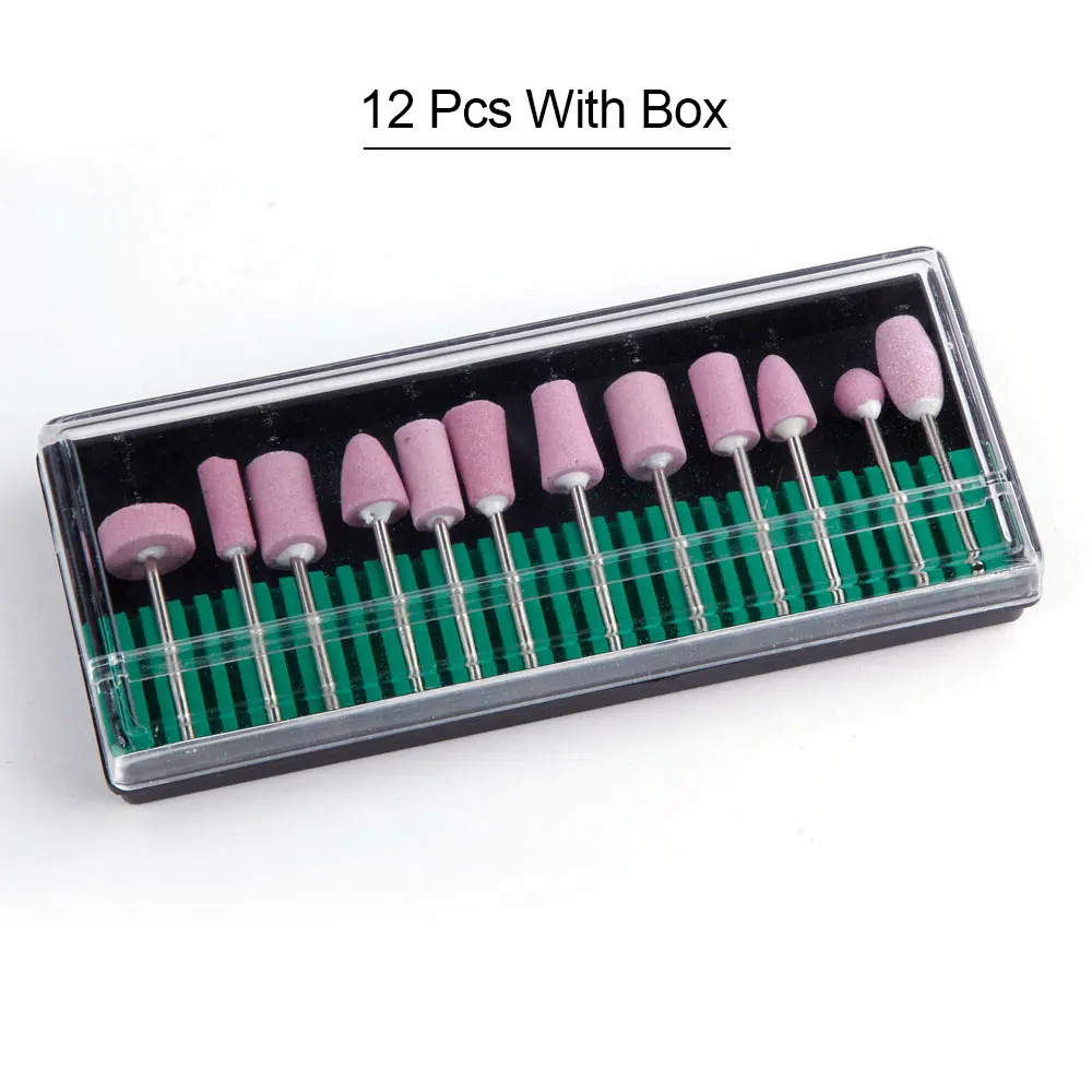 12 pcs nail bits Для профессионального аппаратного маникюра машина для ногтей Биты Набор мельница Керамический Резак Шлифовальная Пилка Для ногтей пилка пилочка Гель-лак для Удаления Резак - Цвет: 12 pcs nail bits