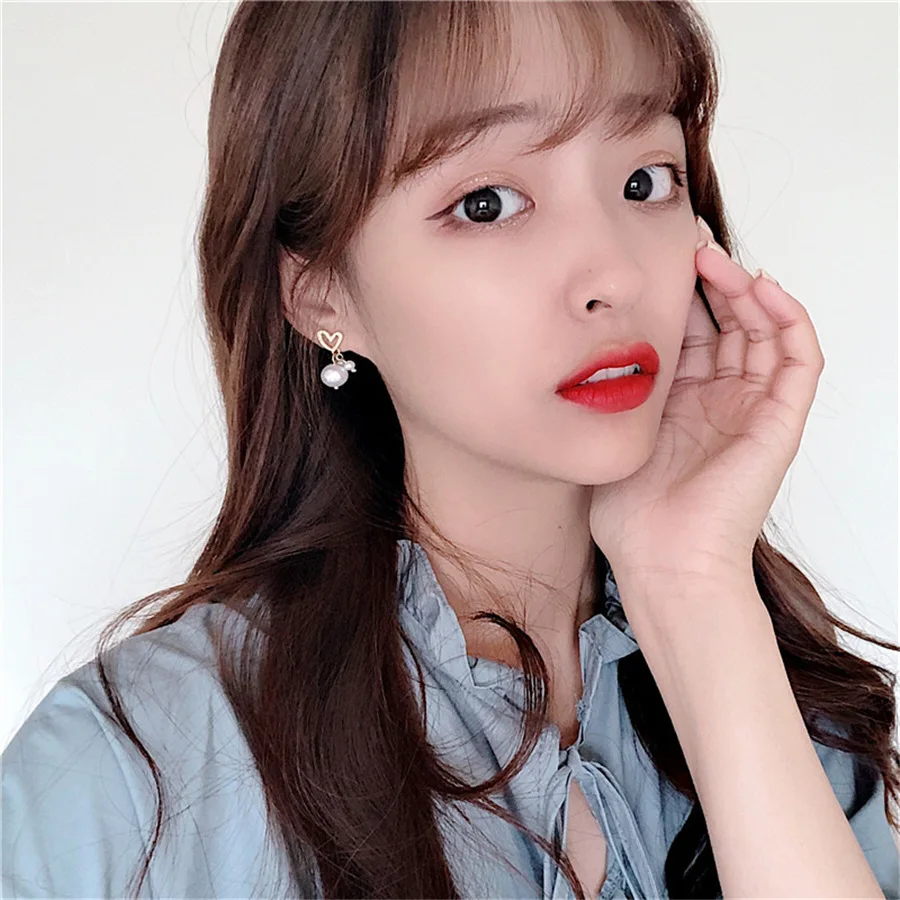 Новинка 2019 корейское металлическое Золотое любовное сердце геометрические