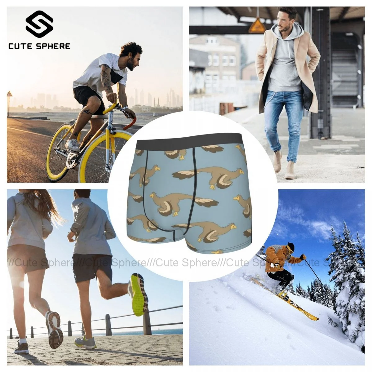 

Dinosaur Underwear Youth Custom Classic Trunk Sublimation Trenky Polyester Boxer Brief