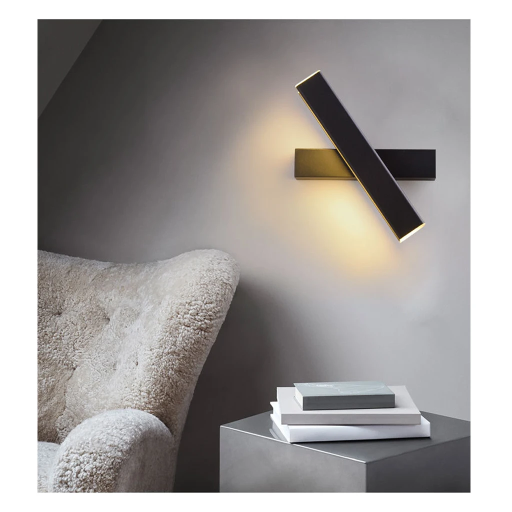 Modern Wall Lamp Indoor LED Acrylic Wall Lighting Creative Design Living Room Hallway Bedroom Decorative Lamp 360 ° Rotatable