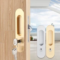 sliding door lock handle anti theft with keys for barn wood furniture hardware door latch lock for double doors cerradura