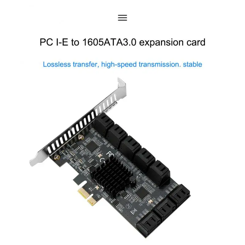 

Chi A Mining Riser PCIE SATA PCI-E Adapter 16 Port SATA Controller PCI Express X1 To SATA3.0 6Gbps Interface Rate Expansion Card