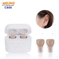 c800 rechargeable wireless invisible hearing amplifier aid for adults seniors magnetic contact charging box mini amplifier