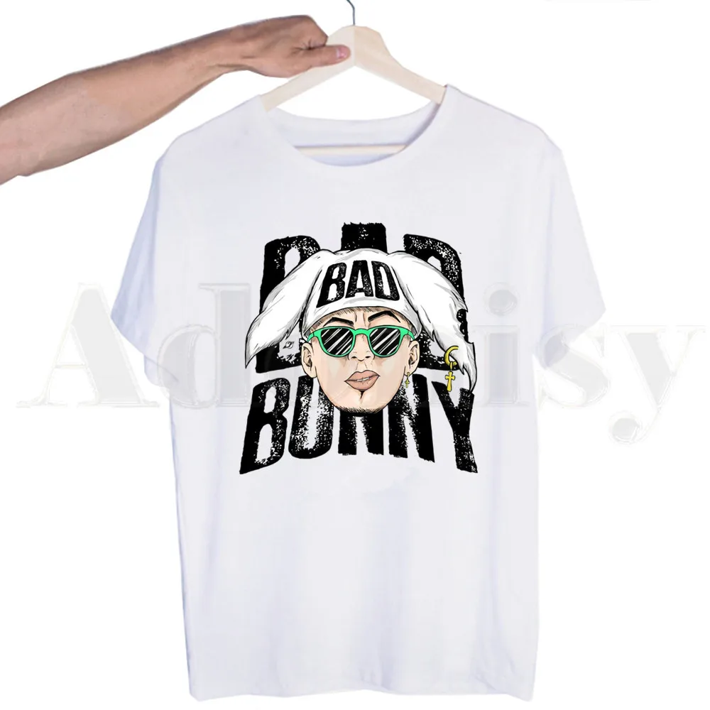 Модные мужские футболки Bad Bunny в стиле хип-хоп модные летние Забавные Харадзюку |