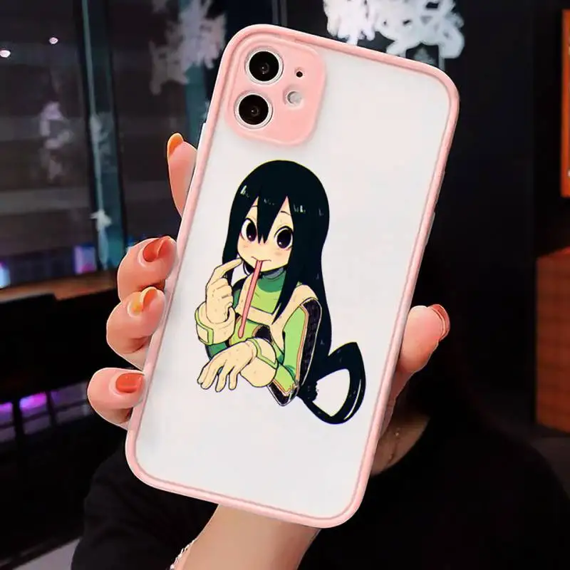 

Tsuyu Asui Boku no hero academia Phone Cases matte transparent For iphone 7 8 11 12 plus mini x xs xr pro max cover