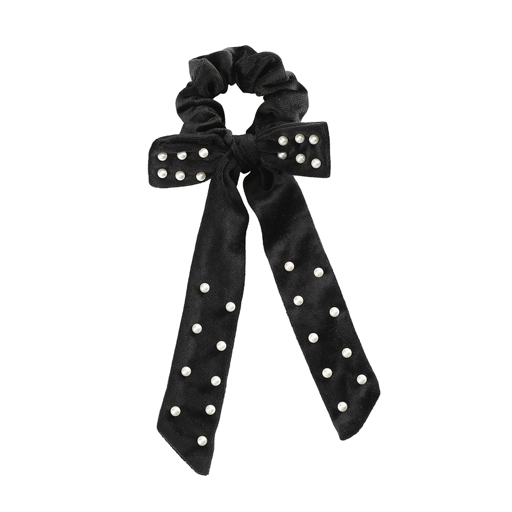 Женская бархатная резинка для волос AWAYTR эластичная лента с жемчужинами