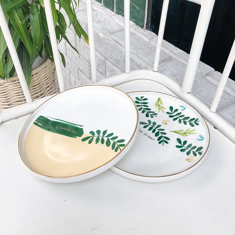 Креативная тарелка для завтрака в скандинавском стиле салатная еды западном