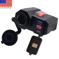 motorcycle vehicle mounted quick charge charger waterproof usb adapter 12v dual 3 0 voltmeter switch moto accessory