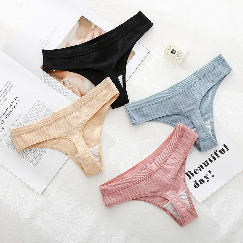 

3Pcs/Set Seamless Sexy G-Strings Thongs Panties Women Cotton Sensual Lingerie Underwear Female Cute T-Bank Underpants Pantys