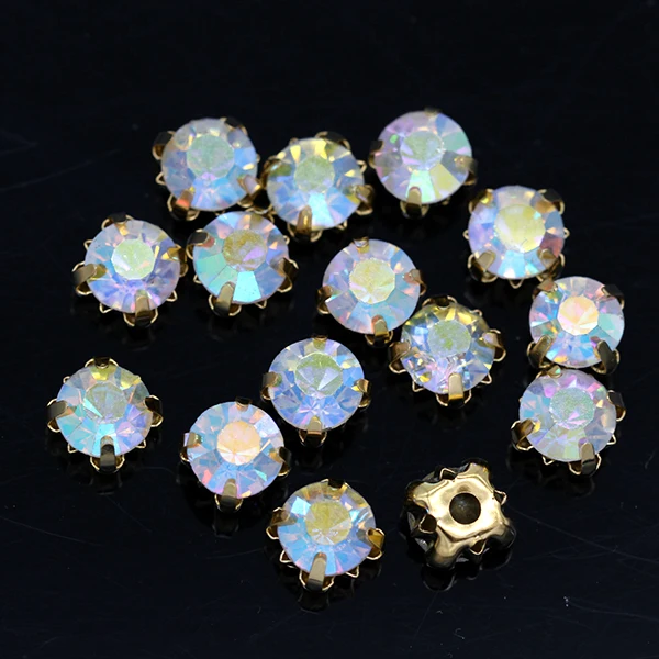 3/4/5/6/7/8/10mm AB Crystal Round Rhinestones Flatback With Claw Sew On diamanté Stone For Clothes Crafts Wedding Dress Trims | Дом и сад