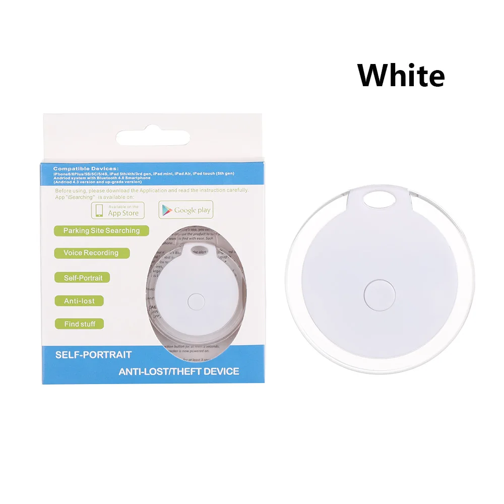 white Модный смарт-тег, мини Водонепроницаемый Bluetooth GPS трекер, локатор, устройство для поиска ключа для домашних собак, кошек, ключей, кошелек, сумка для детей - Цвет: white