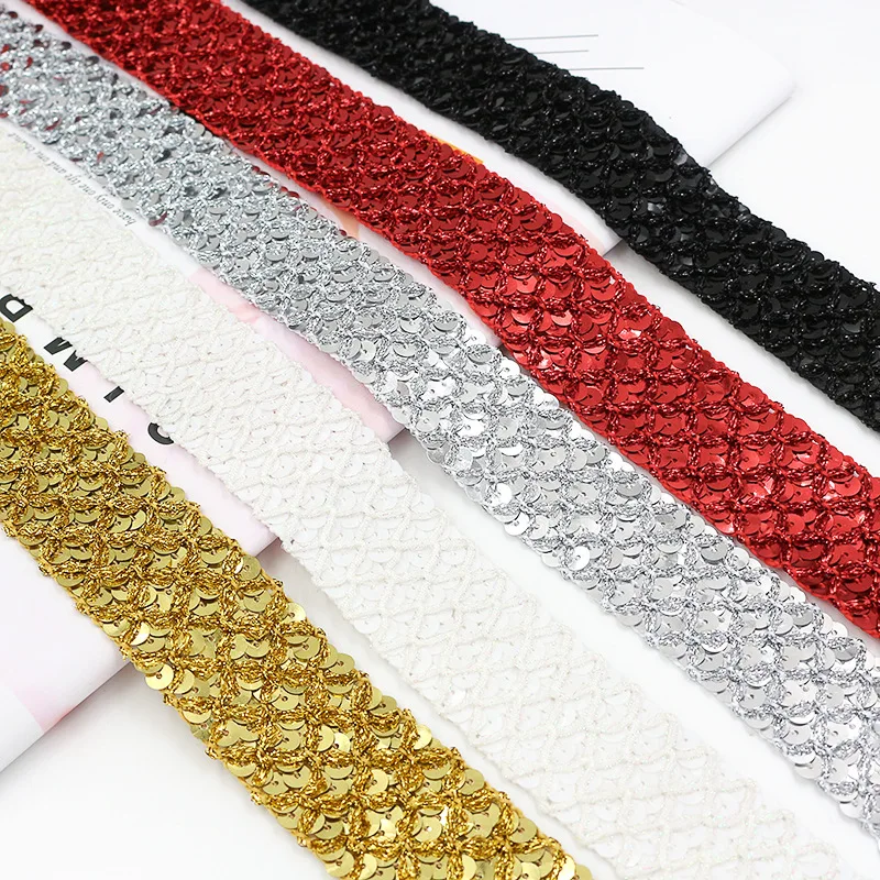 10 ярдов/пакет в виде рыбьей чешуи с блестками Кружевное платье лентой и кружевом