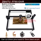 Лазерный Гравировальный режущий станок 80 Вт, высокомощный лазерный модуль с воздушным AissitedWi-Fi автономным32-битным MCUFAC-2 диодом