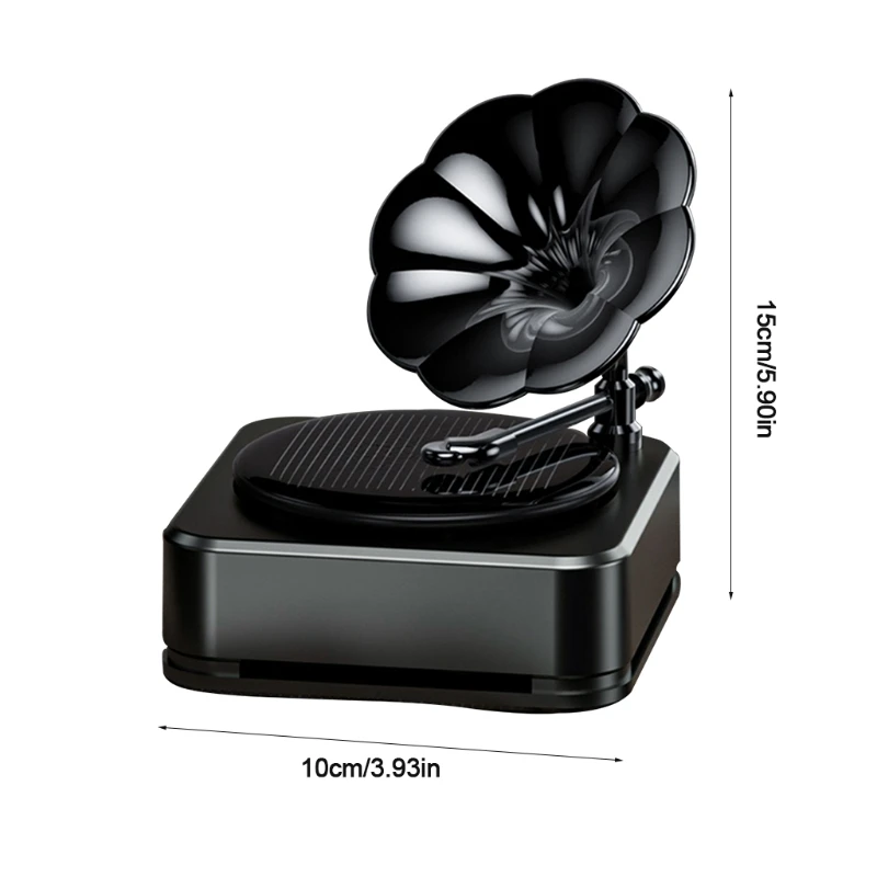 

Aromatherapy Car Solar Phonograph Rotating Suspension Air Freshener Panel Perfume Auto Diffuser Fragrance Aroma Perfume